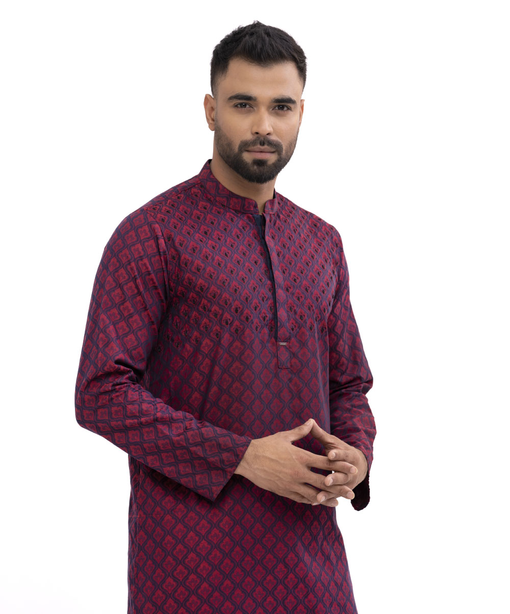 semi-fitted-jacquard-panjabi-le-reve-leading-fashion-lifestyle