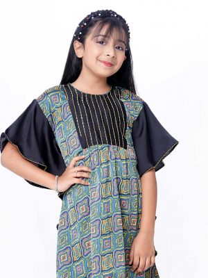 Green Georgette Kaftan Style Tunic